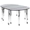 Flash Furniture Oval 47.5 W, 76 L, 30 H, Chrome, Laminate, Particleboard, Steel, Grey XU-GRP-A3048CON-48-GY-T-A-CAS-GG - alternate 7